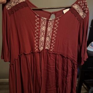 Knox Rose Burgundy Top